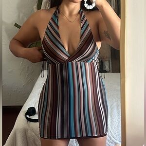 Princess Polly halter dress LEGRAND HALTER MINI DRESS MULTI